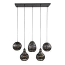 Modera - Hanglamp 5L strip multi shade - Zwart bruin