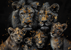 schilderij met dieren, groot schilderij boven bank