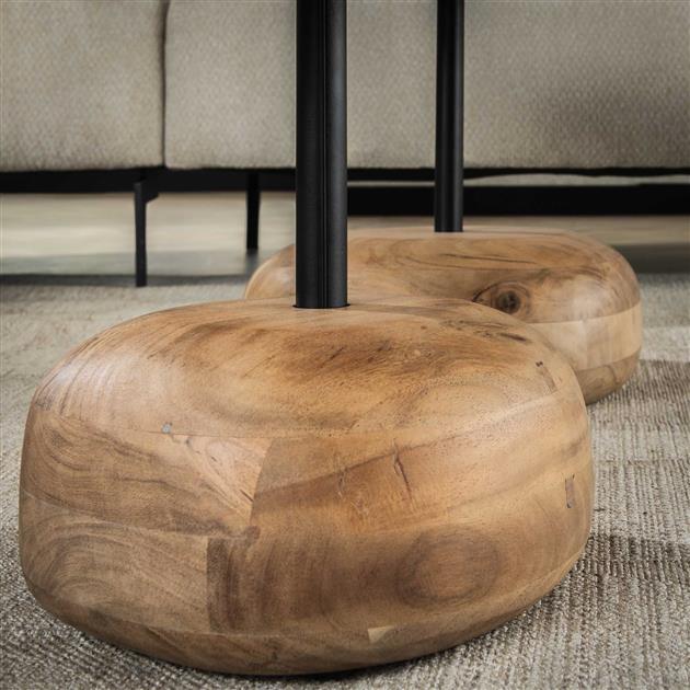 Modera - Salontafel driehoekig set van 2 - Massief acacia