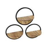 Modera - Wandschap Round set van 3 - Massief acacia
