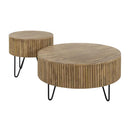 Modera - Salontafel set-2 wave rond - Massief mango zandkleur