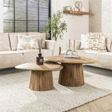 Modera - Salontafel Wave driehoekig set van 2 - Massief mango zand