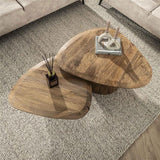 Modera - Salontafel Wave driehoekig set van 2 - Massief mango zand