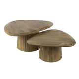 Modera - Salontafel Wave driehoekig set van 2 - Massief mango zand