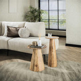 Modera - Bijzettafel Cone set van 2 - Massief acacia