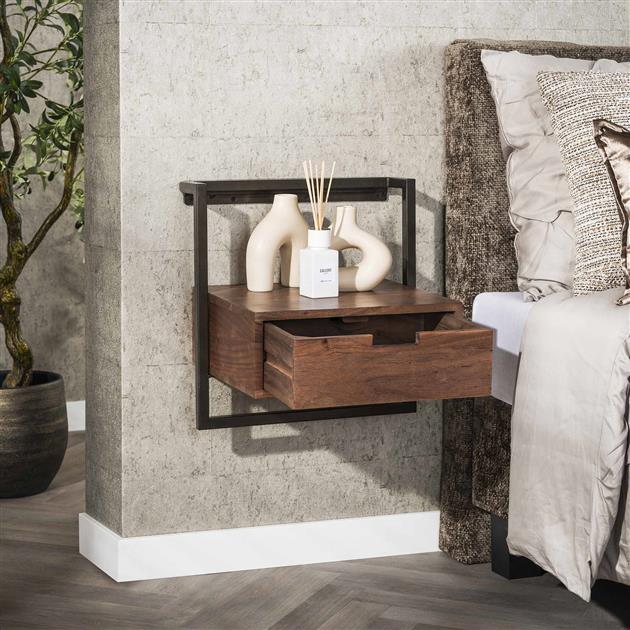 Modera - Nachtkastje Air Solid 1 lade - Massief acacia bruin