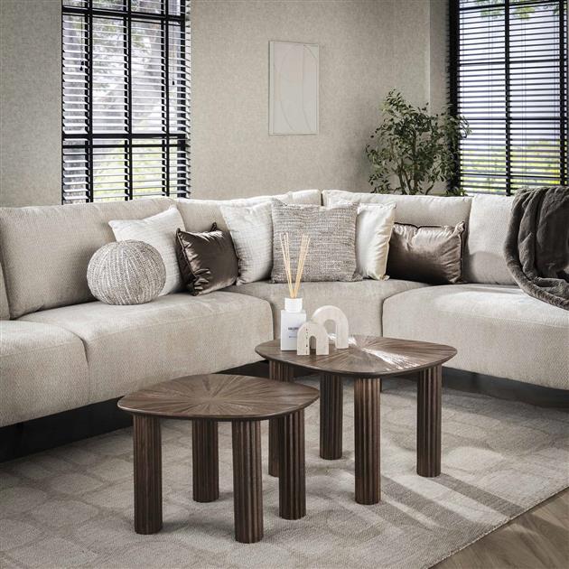 Modera - Salontafel Maya Teak vierhoekig set van 2 - Massief teak espresso