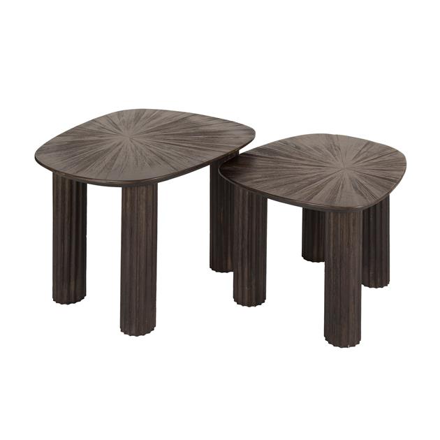 Modera - Salontafel Maya Teak vierhoekig set van 2 - Massief teak espresso