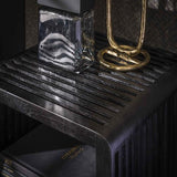 Modera - Nachtkastje hangend rib - Teakhout zwart