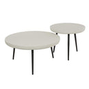 Modera - Salontafel set-2 flat round stone - Marmer composiet