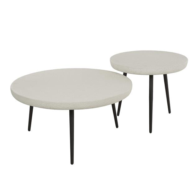 Modera - Salontafel set-2 flat round stone - Marmer composiet