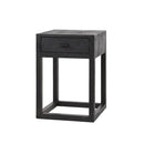 Modera - Nachtkastje 1L black square - Massief acacia zwart