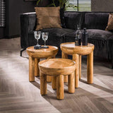 Modera - Salontafel set-3 massief rond - Massief acacia naturel