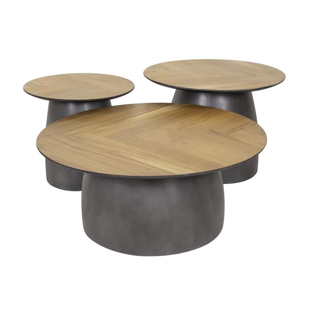 Modera - Salontafel set-3 infinite - Gerecycled teakhout fineer