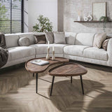 Modera - Salontafel Carve organisch set van 2 - Massief acacia bruin