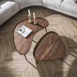Modera - Salontafel Carve organisch set van 2 - Massief acacia bruin