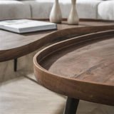 Modera - Salontafel Carve organisch set van 2 - Massief acacia bruin