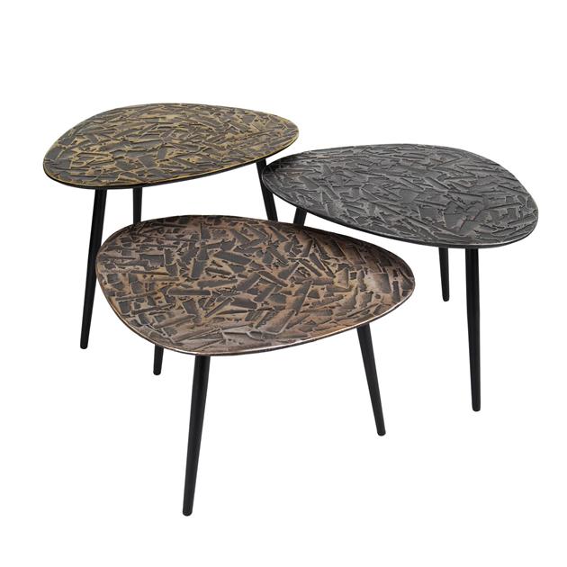 Modera - Salontafel set-3 driehoekig patina metal