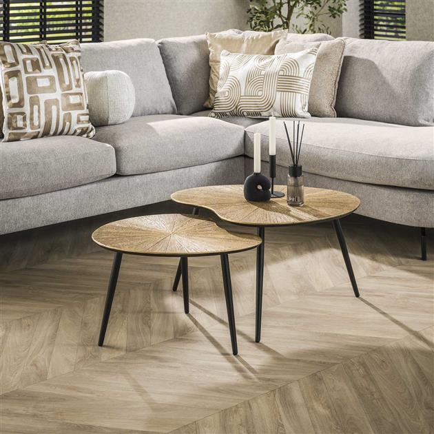 Modera - Salontafel Ray niervormig set van 2 - Ray antiek goud