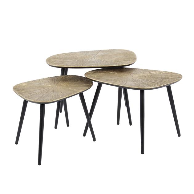 Modera - Salontafel Ray vierhoekig set van 3 - Ray antiek goud