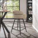 Modera - Barstoel draaibaar boucle ronde rug VPE2 - Boucle zandkleur - set van: 2