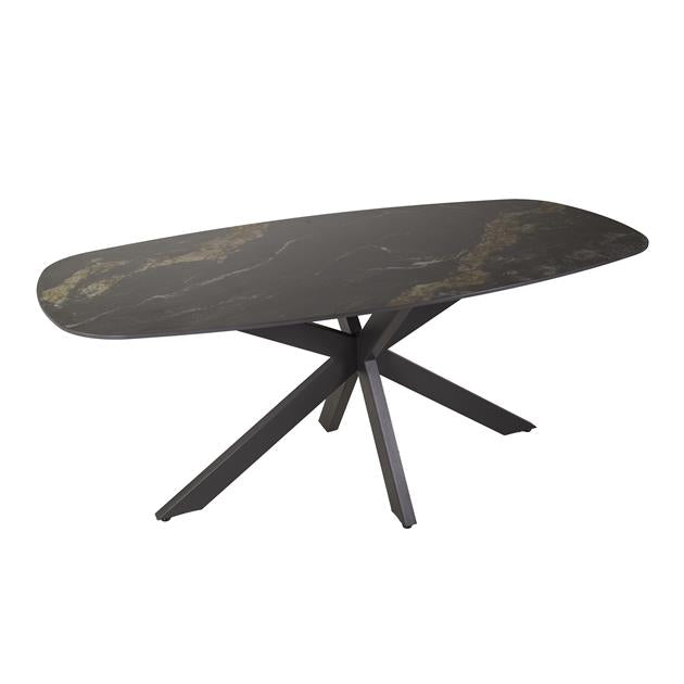 Modera - Eetkamertafel spider deens ovaal 180 - Ceramic fossil black