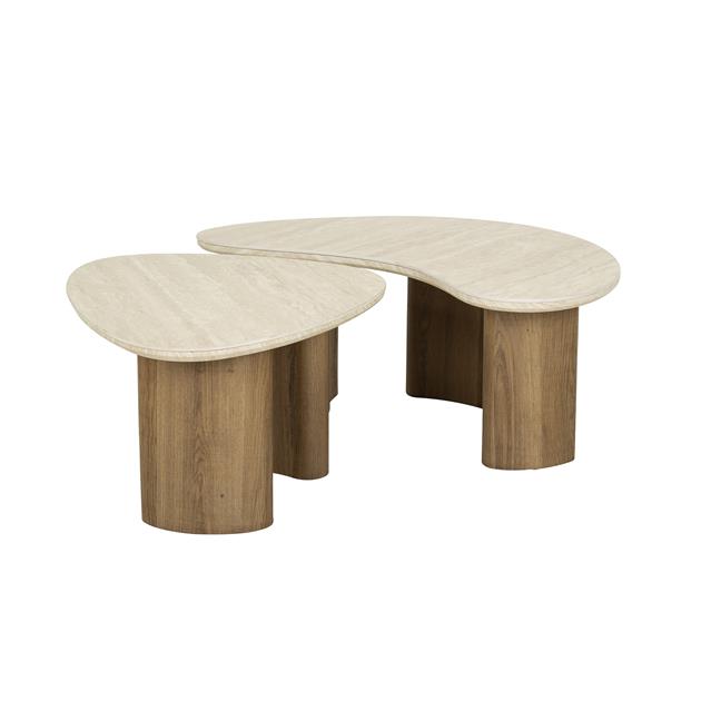 Modera - Salontafel set-2 organic ceramic - Ceramic travertine