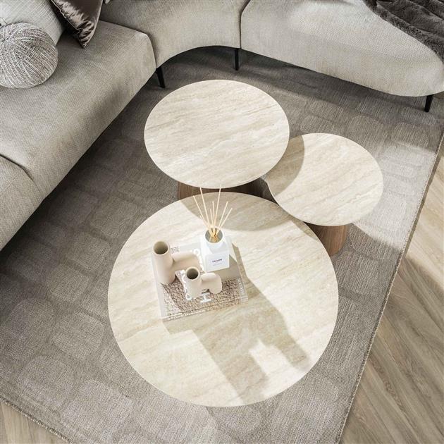 Modera - Salontafel set-3 Romano tapse poot - Ceramic travertine