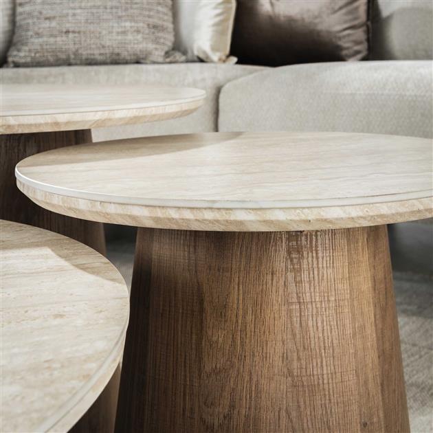 Modera - Salontafel set-3 Romano tapse poot - Ceramic travertine