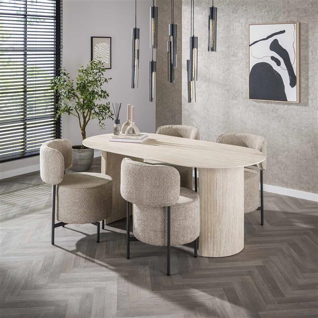 Modera - Eetkamertafel 180 arch ceramic - Ceramic travertine