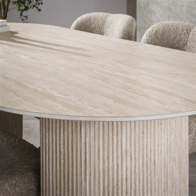 Modera - Eetkamertafel 180 arch ceramic - Ceramic travertine