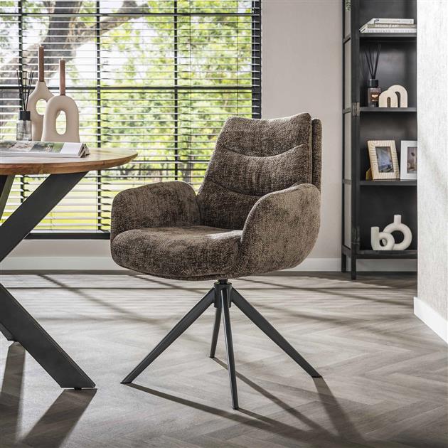 Modera - Armstoel Lounge draaibaar verpakt per 2 - Hoven taupe - set van: 2