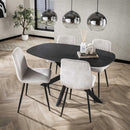 Modera - Eettafel Onyx Cross deens ovaal 150cm - 3D melamine graphite