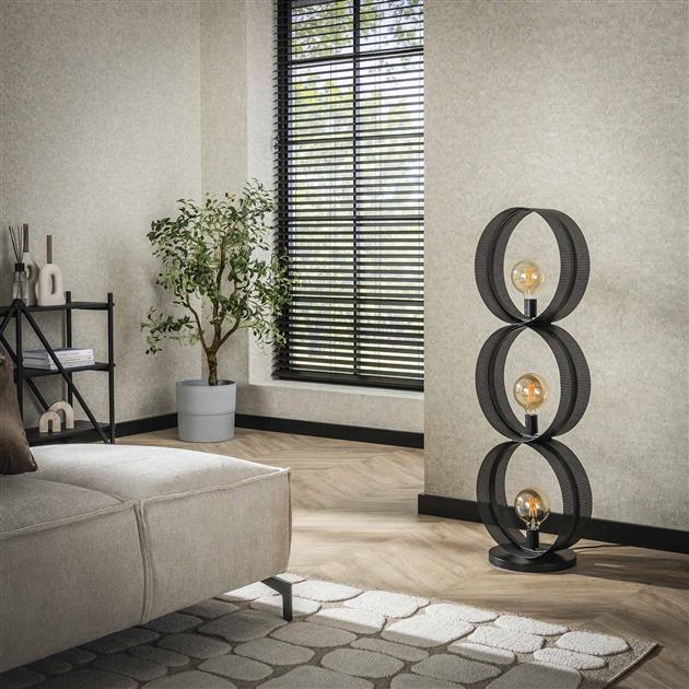 Modera - Vloerlamp 3L ring geperforeerd - Charcoal