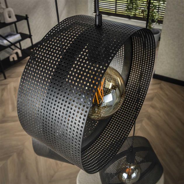Modera - Hanglamp 3L ring geperforeerd - Charcoal