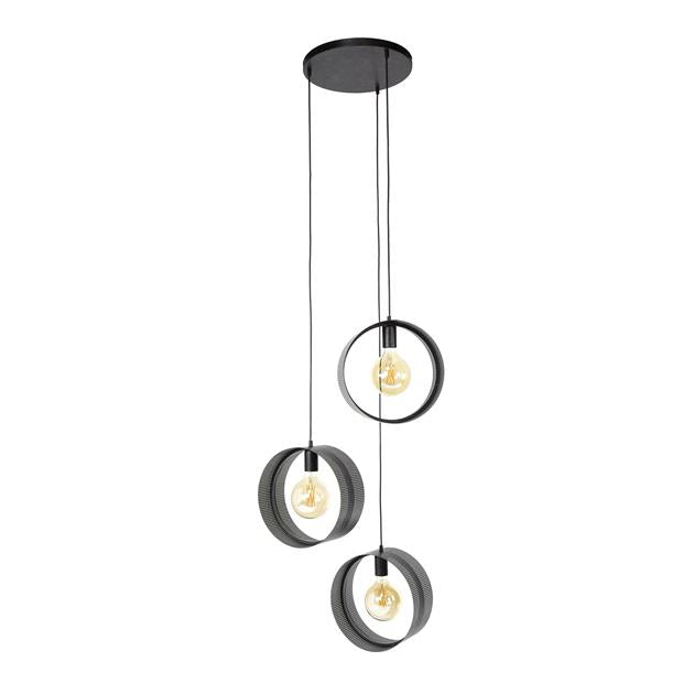 Modera - Hanglamp 3L ring geperforeerd - Charcoal