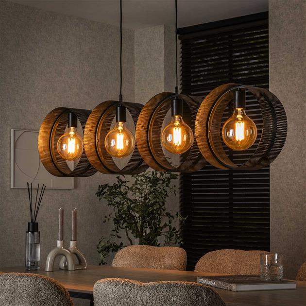 Modera - Hanglamp 4L ring geperforeerd - Charcoal