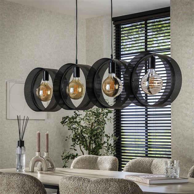 Modera - Hanglamp 4L ring geperforeerd - Charcoal
