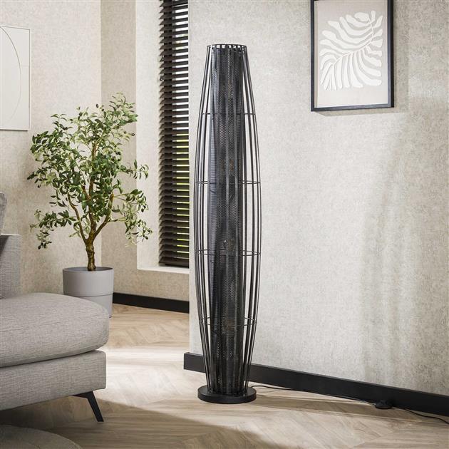 Modera - Vloerlamp Cylinder Mesh 4-lichts 150cm - Charcoal