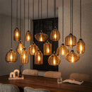 Modera - Hanglamp 5+5+5 rib glass - Amber color glas