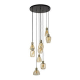Modera - Hanglamp 9L leaf getrapt - Amberkleurig glas