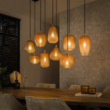Modera - Hanglamp 5+4 dot pattern - Amberkleurig glas