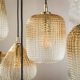 Modera - Hanglamp 5+4 dot pattern - Amberkleurig glas