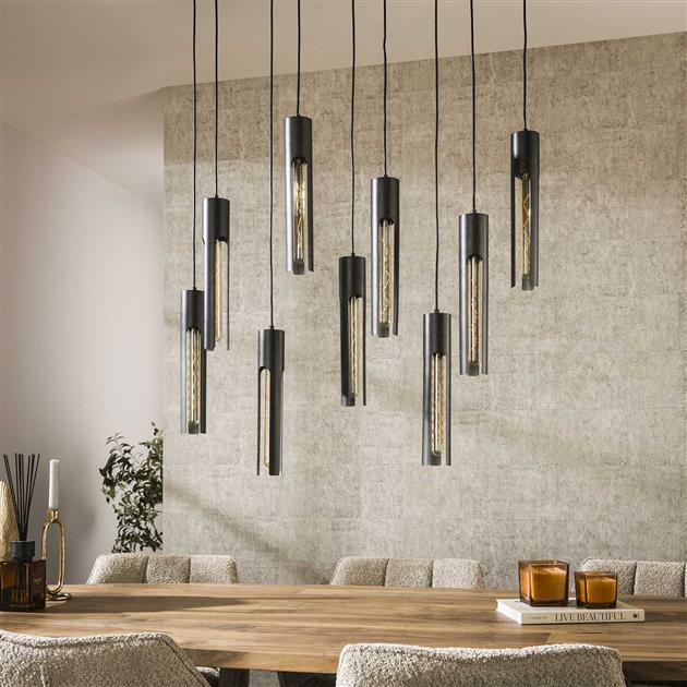 Modera - Hanglamp 5+4 tube - Artic zwart