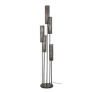 Modera - Vloerlamp 5L getrapt tube mesh - Artic zwart