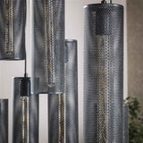 Modera - Hanglamp 5+4 tube mesh - Artic zwart
