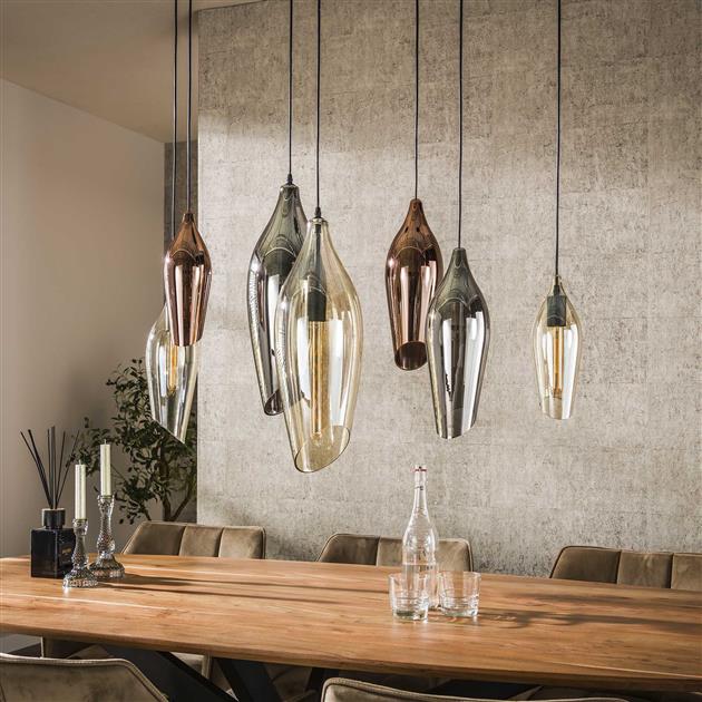 Modera - Hanglamp 4+3 cocoon mix glass - Zwart