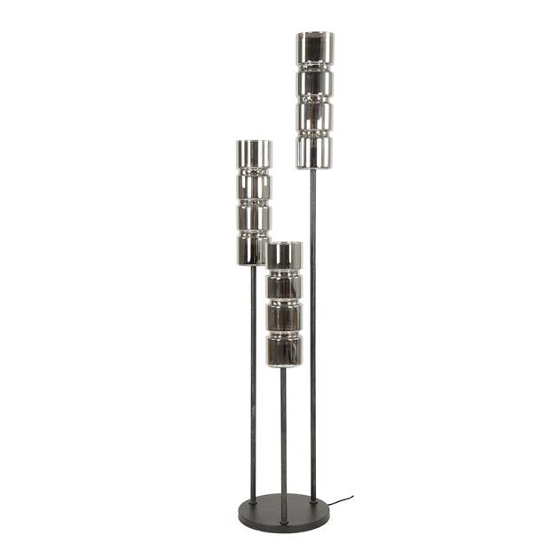 Modera - Vloerlamp 3L getrapt cylinder glas - Artic zwart