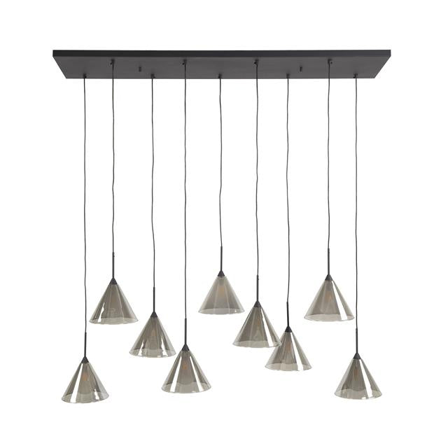 Modera - Hanglamp 5+4 tapse kap glas (G9) - Smoke grey glas