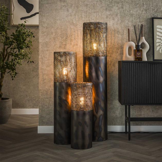 Modera - Vloerlamp Ø20 cilinder 60cm - Zwart bruin